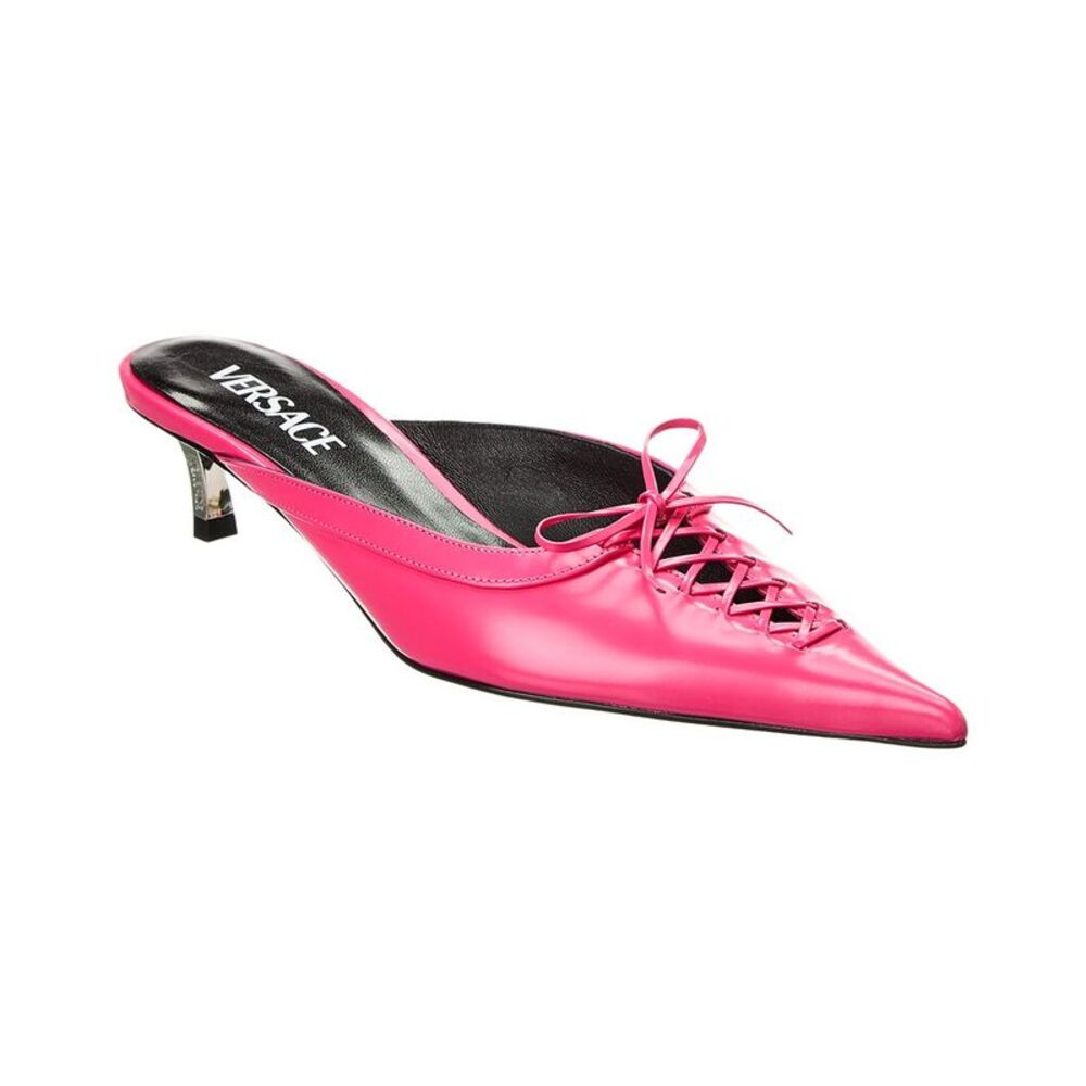 Versace Pin-Point Leather Mule, Pink